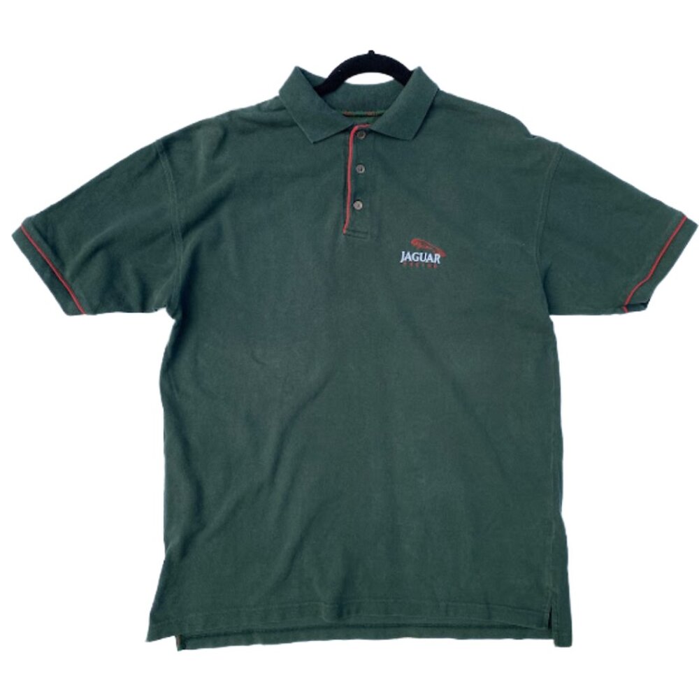 Vintage 90s Jaguar Racing Polo Formula 1 Car Red Green - Picture 2 of 6